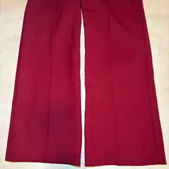 Sezane- Marino Trousers Burgundy High Waisted Pants Size FR 38/ US Medium - Picture 5 of 10